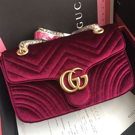 gucci marmont velvet red bag